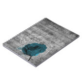 Prachtige antiek blauw roos verfsplaat notitieboek (Linkerzijde)