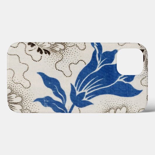 Prachtige Antiek Blauwe Floral Stippled Case-Mate iPhone Case (Achterkant (horizontaal))