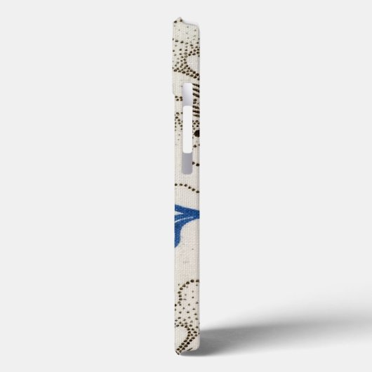 Prachtige Antiek Blauwe Floral Stippled Case-Mate iPhone Case (Achterkant / Links)