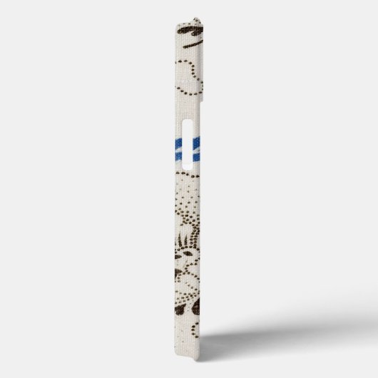 Prachtige Antiek Blauwe Floral Stippled Case-Mate iPhone Case (Achterkant / Rechts)