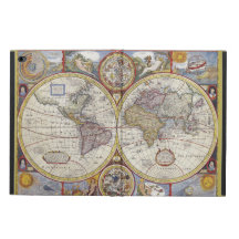 Prachtige Antiek en  oude wereldkaart