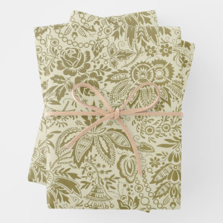 Prachtige Antiek Floral Inpakpapier Vel