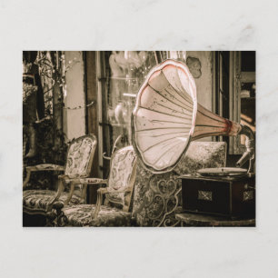 Prachtige Antiek fonografie met oude stijl Briefkaart