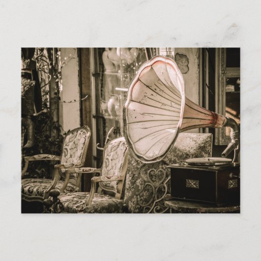 Prachtige Antiek fonografie met oude stijl Briefkaart (Voorkant)