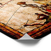 Prachtige Antiek  kaart Noord-Amerika Poster (Hoek)