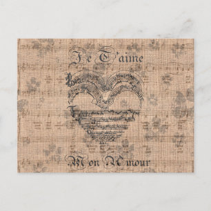 Prachtige antiek muzieknoten hart briefkaart