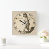 Prachtige Antiek Roman Numeral Cherub Vierkante Klok (Huis)