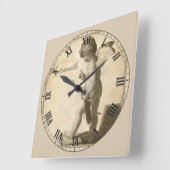Prachtige Antiek Roman Numeral Cherub Vierkante Klok (Hoek)