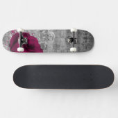 Prachtige antiek, roze roos verfsplaat skateboard (Horizontaal)