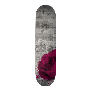 Prachtige antiek, roze roos verfsplaat skateboard