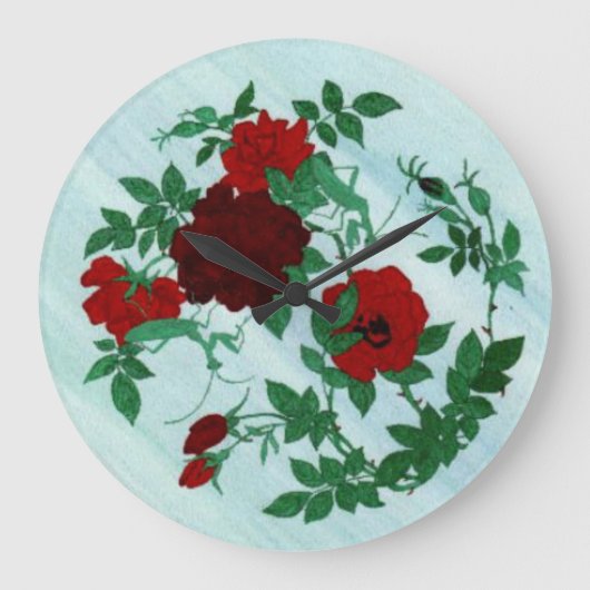 Prachtige antis en roodrozenkast grote klok (Voorkant)