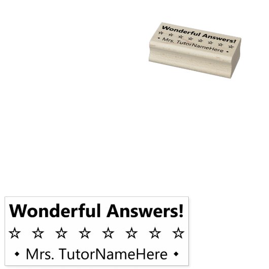 "Prachtige antwoorden!" Tutor Rubber Stamp Rubberstempel (Gestempeld)