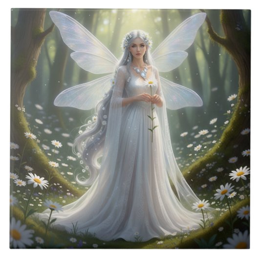 Prachtige April Diamond Fairy Tegeltje (Voorkant)