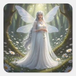 Prachtige April Diamond Fairy Vierkante Sticker