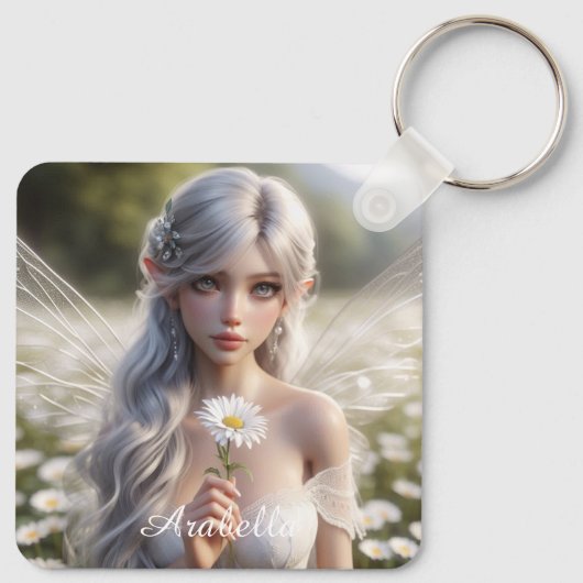 Prachtige aprilfee in Daisies Sleutelhanger (Achterkant)