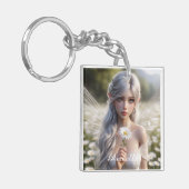 Prachtige aprilfee in Daisies Sleutelhanger (Voorkant Links)