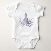 Prachtige aquarel octopus minimalistisch romper (Voorkant)