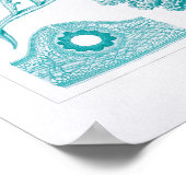 Prachtige Aquarelle Coral Reef Illustratie Poster (Hoek)