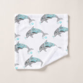 Prachtige aquatische dolfijn bad handdoek (Wasdoekje)