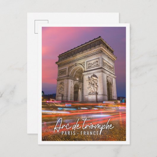 Prachtige Arc de Triomphe Parijs Frankrijk Briefkaart (Voorkant / Achterkant)