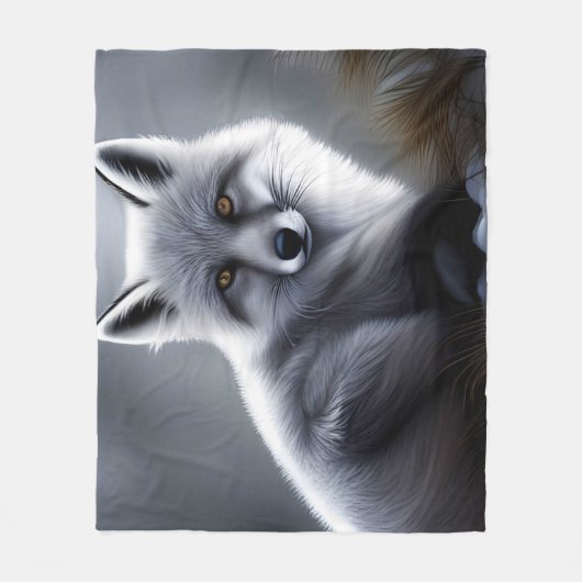 Prachtige Arctic Fox Fleece Deken (Voorkant)