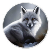 Prachtige Arctic Fox Keramische Knop (Voorkant)