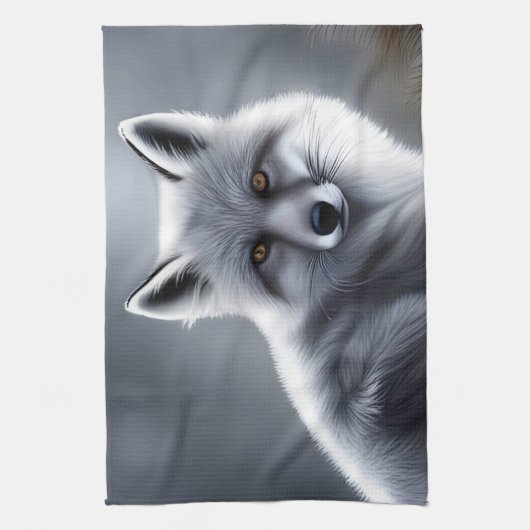 Prachtige Arctic Fox Theedoek (Verticaal)