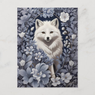 Prachtige Arctic Fox William Morris geïnspireerd Briefkaart