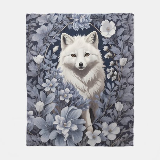 Prachtige Arctic Fox William Morris geïnspireerd Fleece Deken (Voorkant)