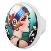 Prachtige Art Dec Flapper Keramische Knop (Rechts)