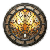 Prachtige Art Deco Glas in lood raam Keramische Knop (Voorkant)