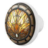 Prachtige Art Deco Glas in lood raam Keramische Knop (Rechts)