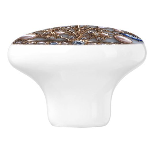 Prachtige Art Deco Libel Keramische Knop (Zijkant)