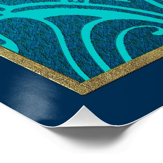 Prachtige Art Deco Peacock Fan Poster. Perfect Poster (Hoek)