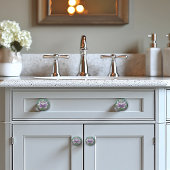 Prachtige Art Deco Roze Water Lelie in Vijver Keramische Knop