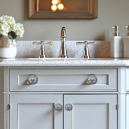 Prachtige Art Deco Roze Water Lelie in Vijver Keramische Knop