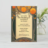 Prachtige Art Nouveau bruiloft uitnodiging (Staand voorkant)