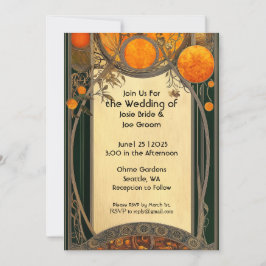 Prachtige Art Nouveau bruiloft uitnodiging