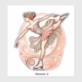 Prachtige Art Nouveau kunstschaatser Sticker (Vel)