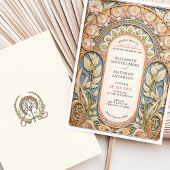 Prachtige Art Nouveau Spring Wedding Kaart