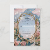 Prachtige Art Nouveau thema bruiloft RSVP Kaartje (Voorkant)