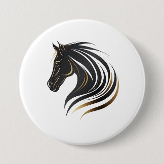 Prachtige Artistic Horse Design Button