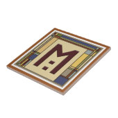 Prachtige Arts & Crafts Geometrisch Initiaal M Tegeltje (Zijkant)