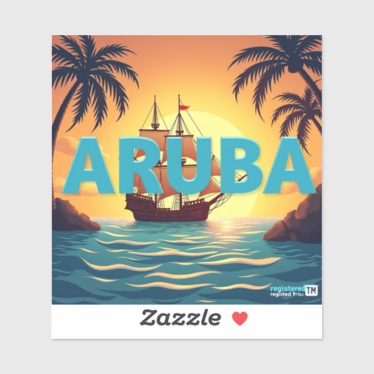 Prachtige Aruba zonsondergang Sticker (Vel)