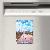 Prachtige Atlanta Georgia Travel Skyline Waterverf Magneet (Insitu (Vaatwasser))