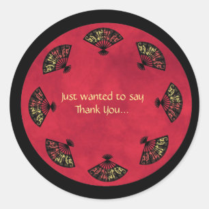 Prachtige Aziatische Ventilator Dank u Stickers