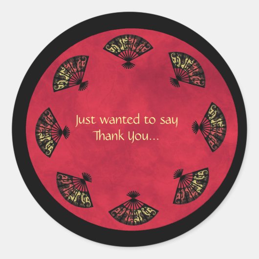 Prachtige Aziatische Ventilator Dank u Stickers (Voorkant)