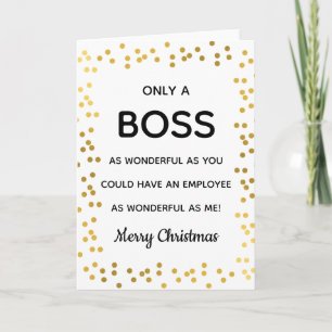Prachtige baas / manager Grappig Vrolijk Kerstgoud Kaart