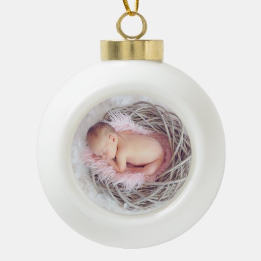 Prachtige Baby foto Keramische Bal Ornament (Voorkant)