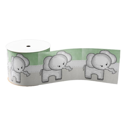 Prachtige Baby olifant dierentuin Grosgrain Lint (Spoel)